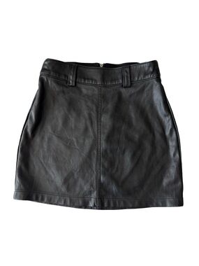 Hollister Ultra High Rise Faux Leather Mini Skirt Black XS Vegan Leather